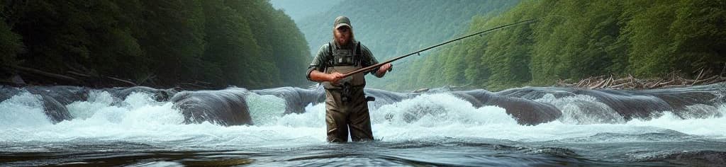 man trout flyfishing in WNC